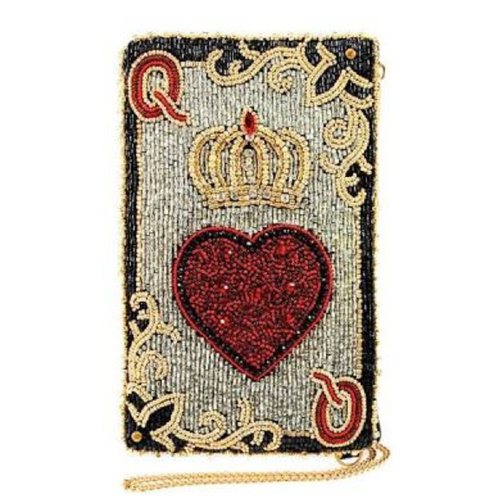 Mary Frances Black and Red Beaded Clutch